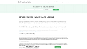 Lewis County Jail Roster Lookup, WA, Inmate Search