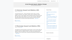 Arrest Records Search | Battery Charges – Arrest, Jail & Bail Bond information