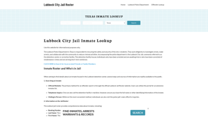 Lubbock City Jail, TX Inmate Search, Jail Roster, Bookings