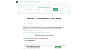 Madison County Detention Center, ID Inmate Roster, Offender Search