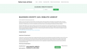 Madison County Jail Roster Lookup, AL, Inmate Search