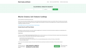 Marin County Jail Roster Lookup, CA, Inmate Search