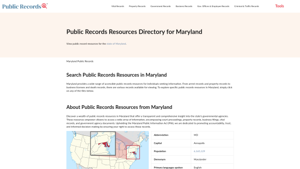 Maryland Free Public Records Directory