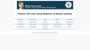 Massachusetts Registry of Deeds - Commonwealth of Massachusetts Registry of Deeds information