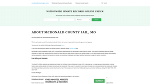 About McDonald County Jail, MO, Inmate Search, Sheriff