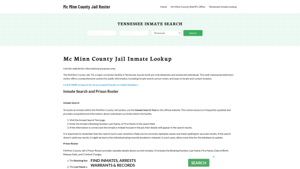 Mc Minn County Jail Roster Lookup, TN, Inmate Search