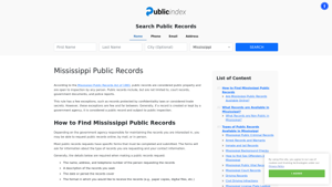 Mississippi Public Records Online - ThePublicIndex