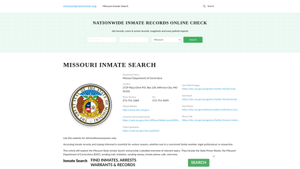 Missouri Inmate Search - MO DOC Offenders Lookup