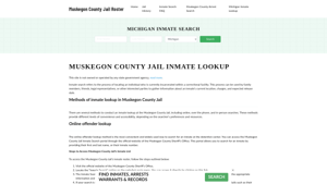 Muskegon County Jail Roster Lookup, MI, Inmate Search