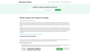 Nash County Jail Roster Lookup, NC, Inmate Search