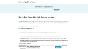 North Las Vegas City Jail, NV Inmate Search, Jail Roster, Bookings