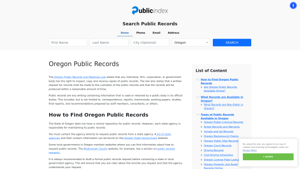 Oregon Public Records Online - ThePublicIndex