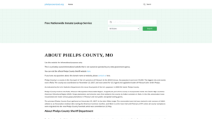 About Phelps County and Phelps County Jail, Missouri