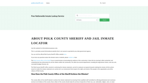 About Polk County Sheriff