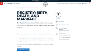 Registry: Birth, Death, and Marriage | Boston.gov