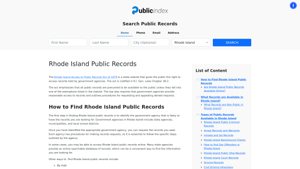 Rhode Island Public Records Online - ThePublicIndex