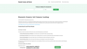 Runnels County Jail Roster Lookup, TX, Inmate Search