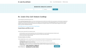 St. Louis City Jail, MO Inmate Search, Jail Roster, Bookings