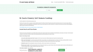 St Lucie County Jail Roster Lookup, FL, Inmate Search