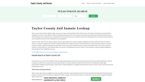 Taylor County Jail Roster Lookup, TX, Inmate Search