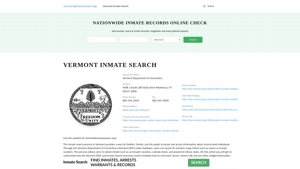 Vermont Inmate Search - VT DOC Offenders Lookup