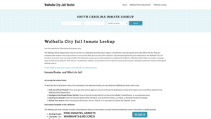 Walhalla City Jail, SC Inmate Search, Jail Roster, Bookings