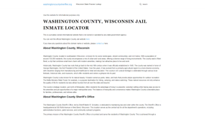 Washington County, Wisconsin Jail Inmate Locator