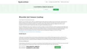 Wayside Jail Roster Lookup, CA, Inmate Search