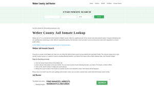 Weber County Jail Roster Lookup, UT, Inmate Search