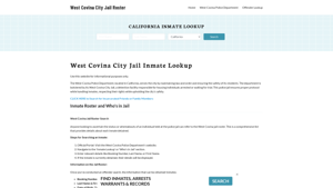 West Covina City Jail, CA Inmate Search, Jail Roster, Bookings