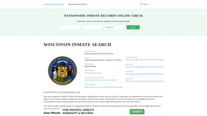 Wisconsin Offender Lookup - WI DOC Inmates