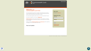 Commonwealth Courts Portal - Login page