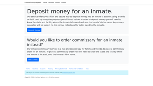 Commissary Deposit - fast and secure online commissary order and inmate deposit service