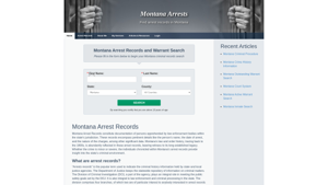 Montana Arrest Records & Warrant Search