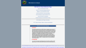 FBI NICS E-Check System - Welcome Page