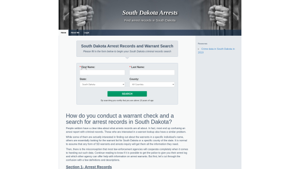 South Dakota Arrest Records and Warrant Search