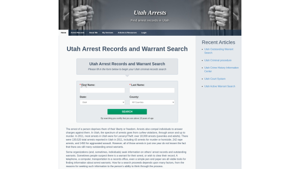 Utah Arrest Records and Warrant Search