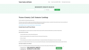 Yazoo County Jail Roster Lookup, MS, Inmate Search