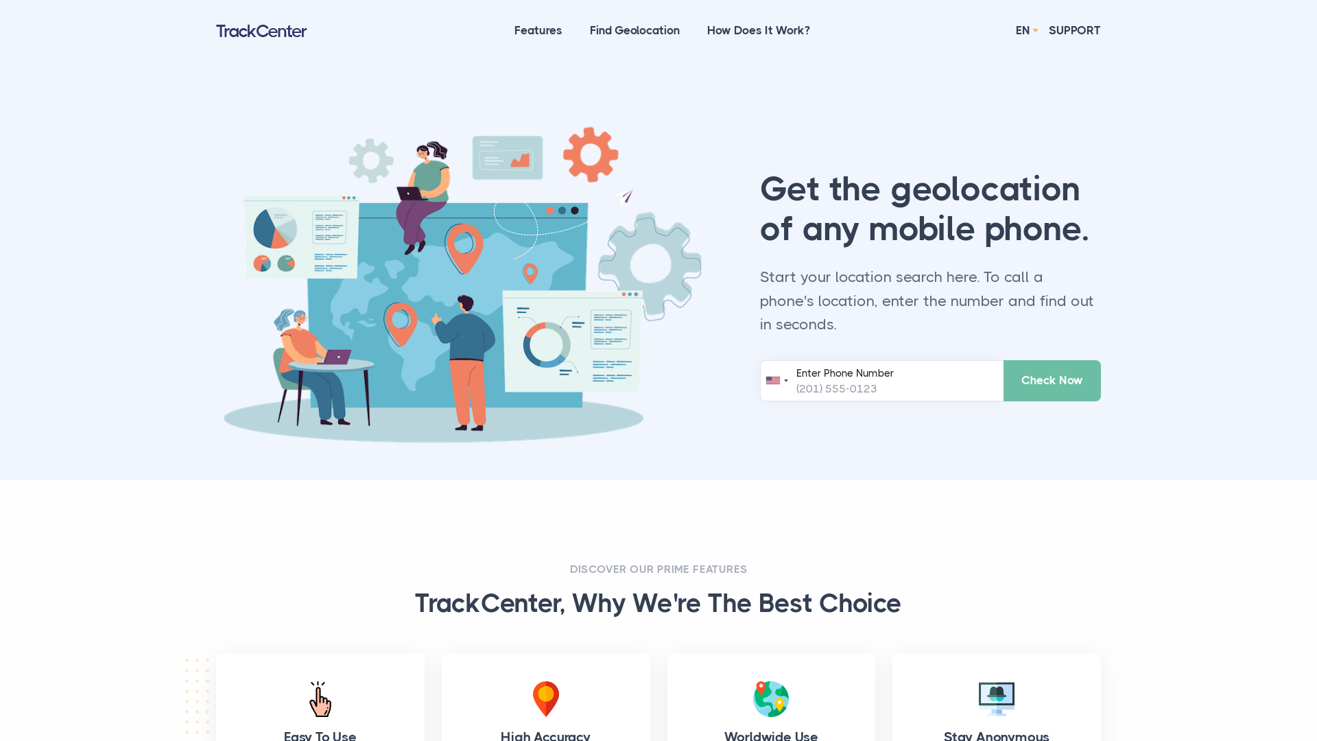 Find Geolocation by Phone Number with TrackCenter