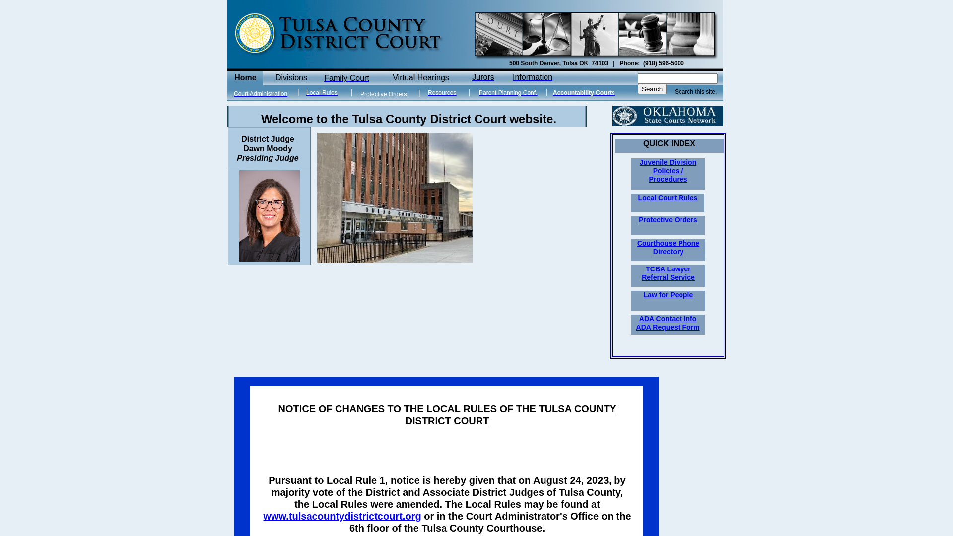 Tulsa County District Court Home