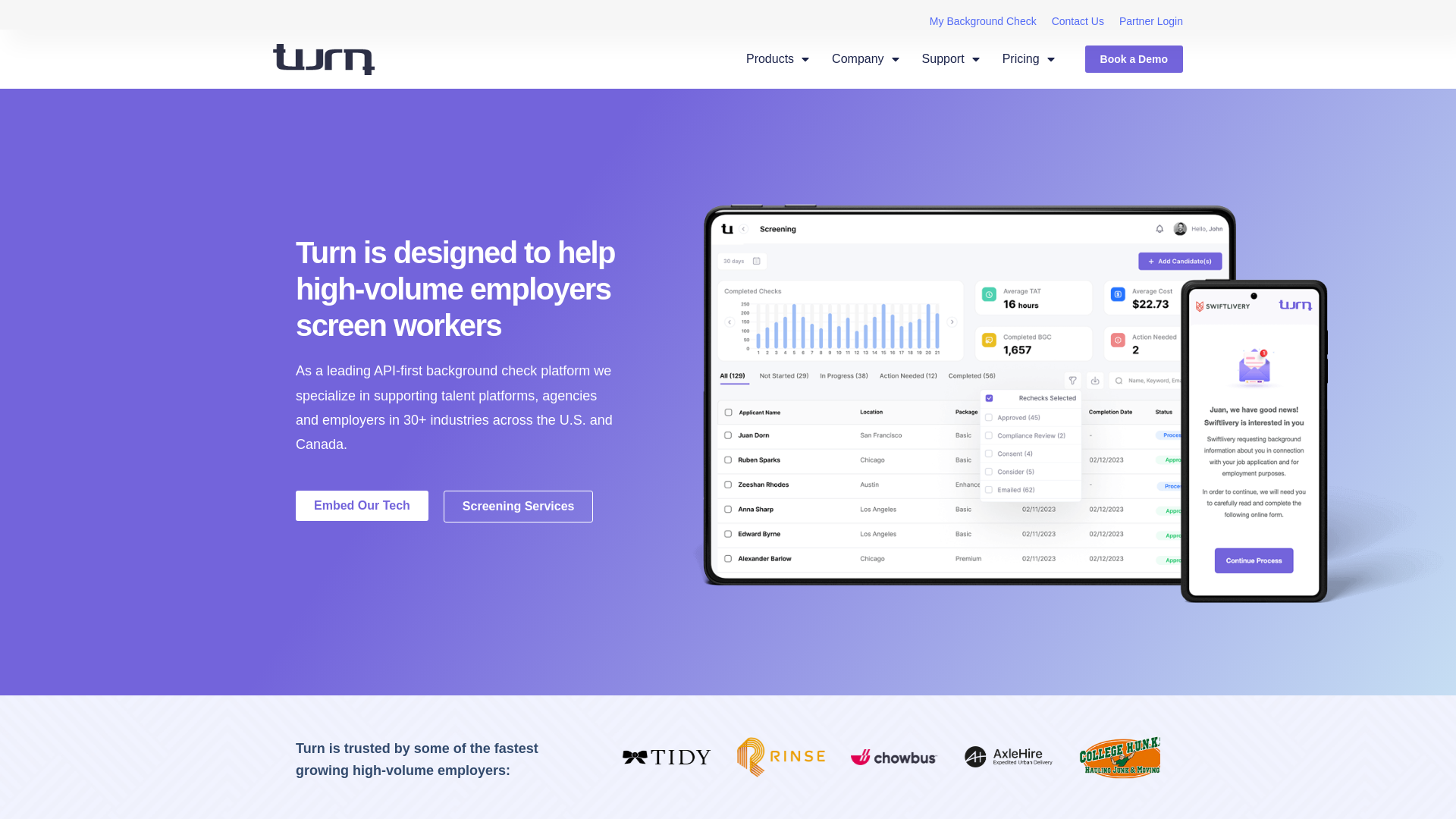 Turn | Award-winning background screening platform