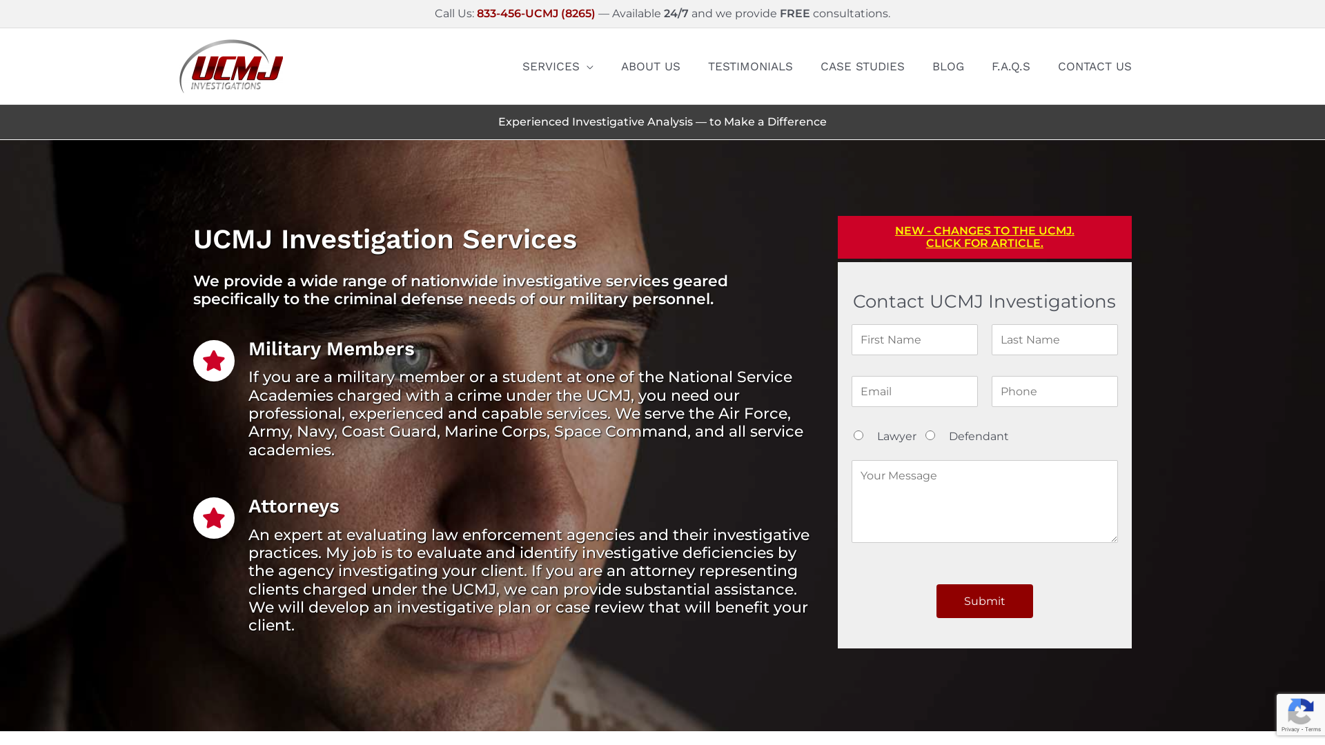 UCMJ Criminal Defense Private Investigator | UCMJ Investigations Inc.