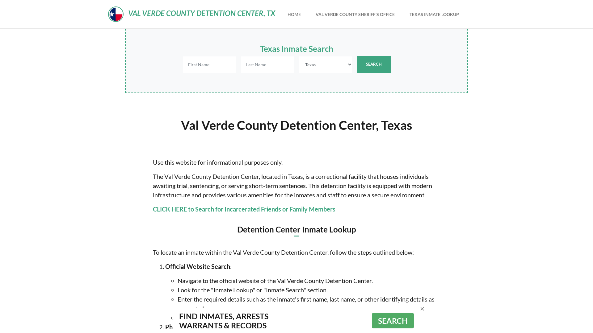 Val Verde County Detention Center, TX Inmate Roster, Offender Search