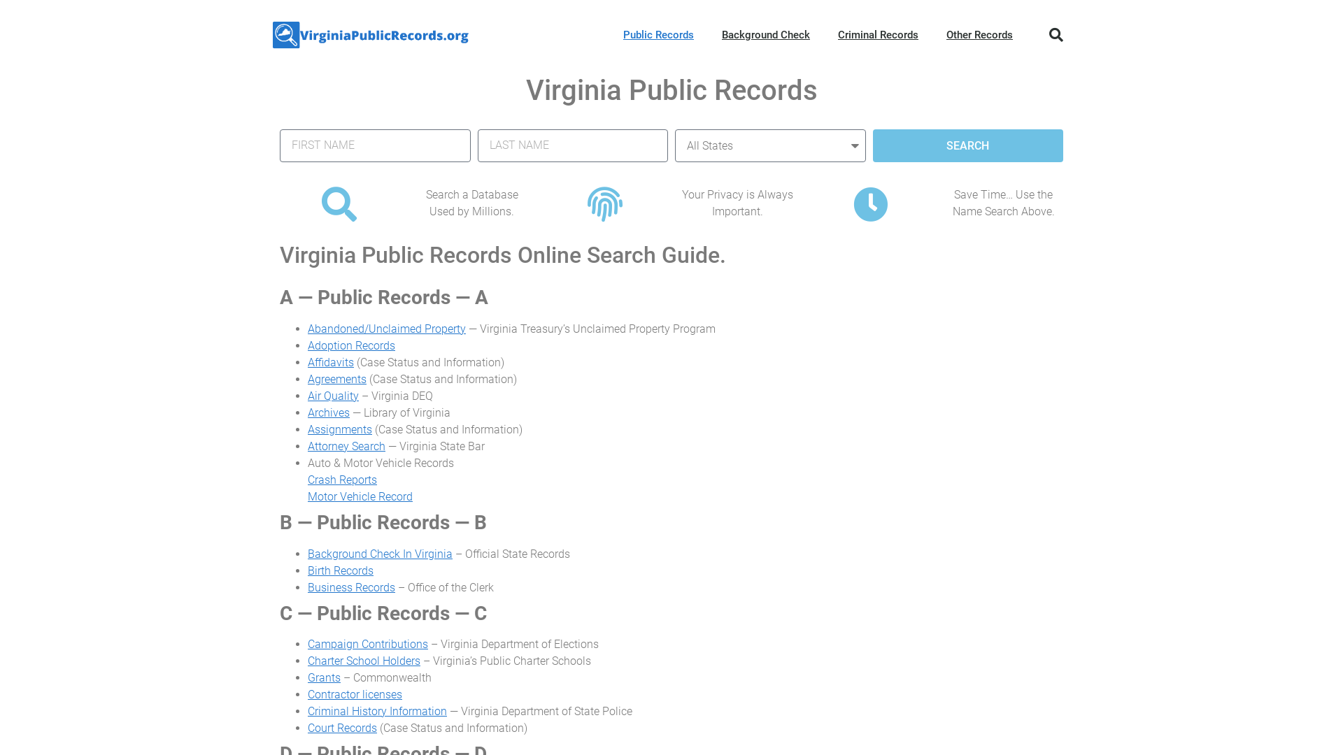 State of Virginia Public Records Guide: VirginiaPublicRecords.org