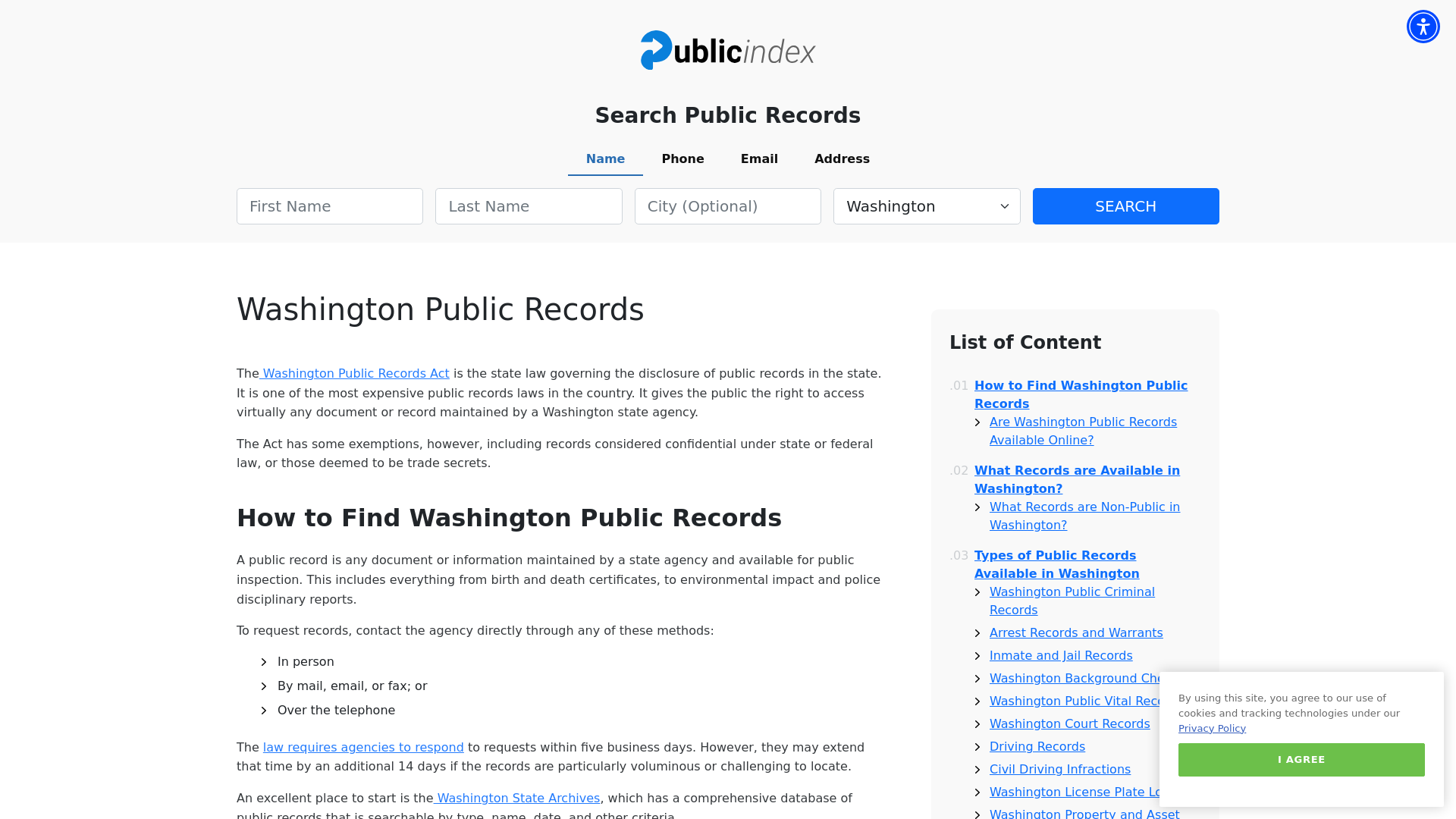 Washington Public Records Online - ThePublicIndex