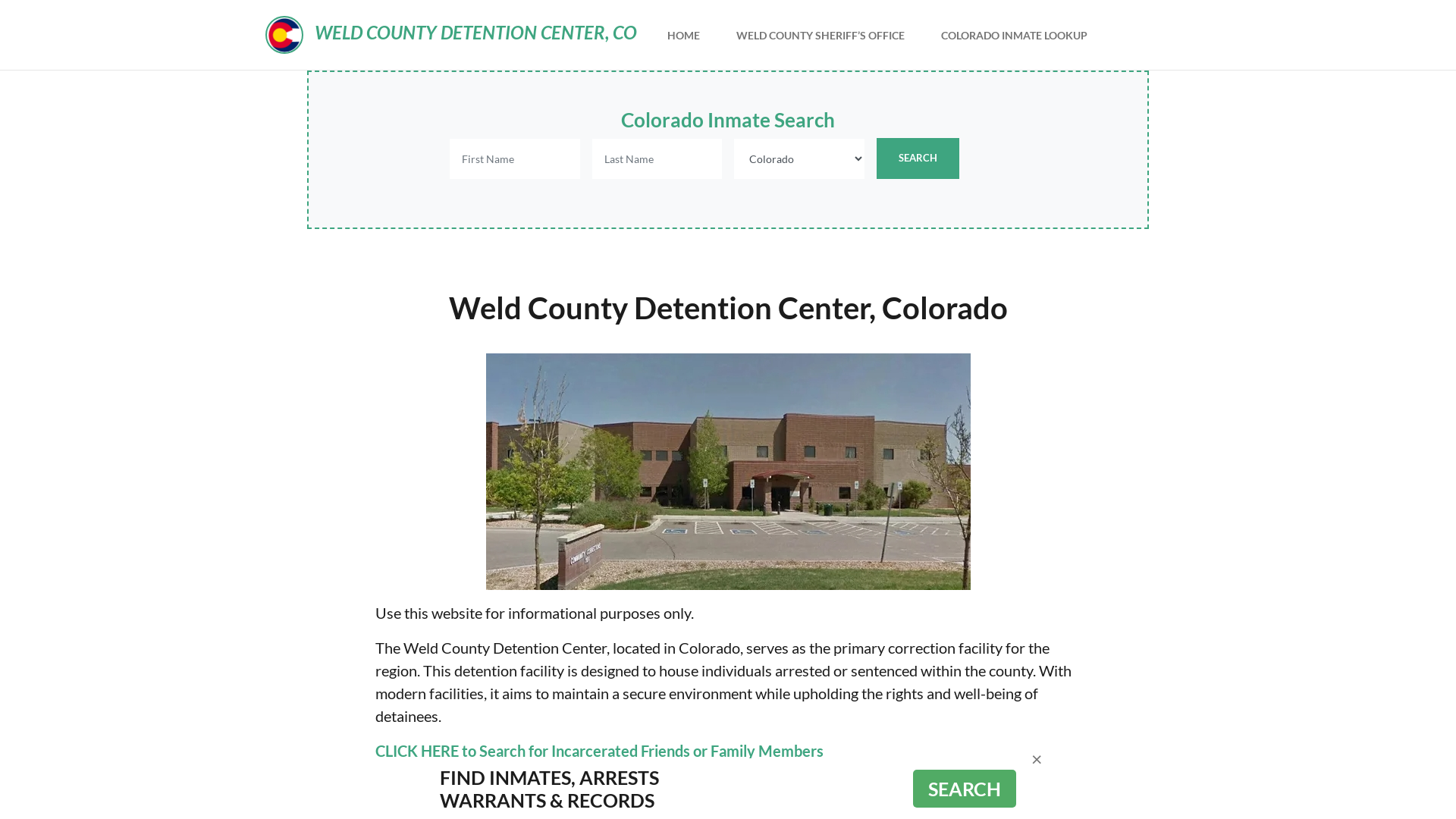 Weld County Detention Center, CO Inmate Roster, Offender Search