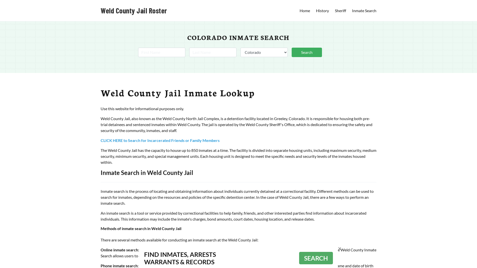 Weld County Jail Roster Lookup, CO, Inmate Search