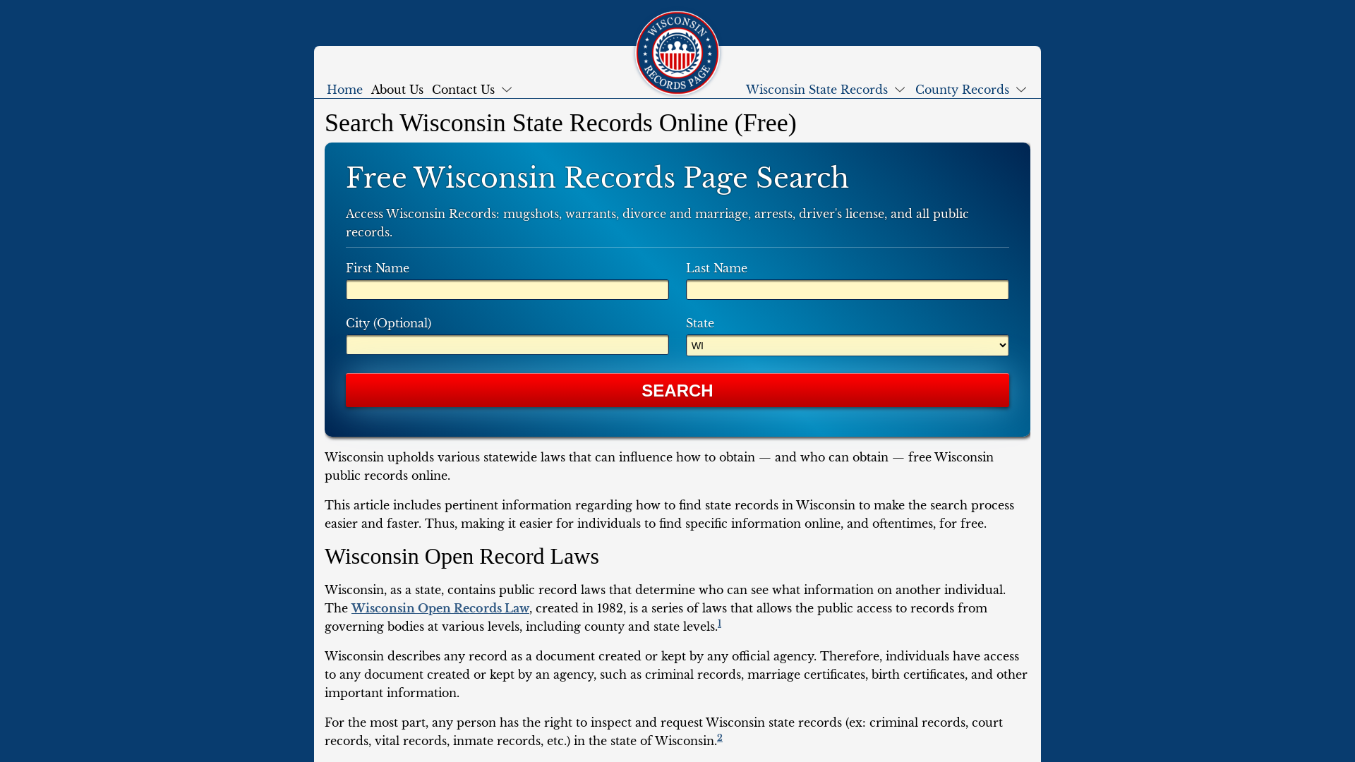 Search Wisconsin State Records Online (Free)