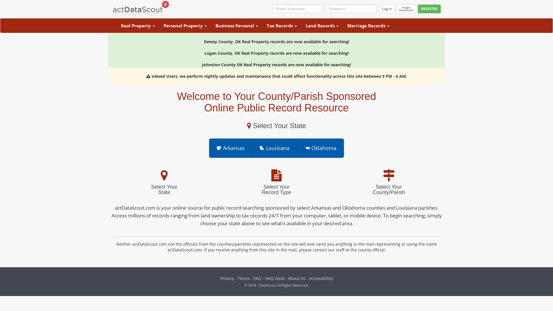 actDataScout - County / Parish Sponsored Public Records