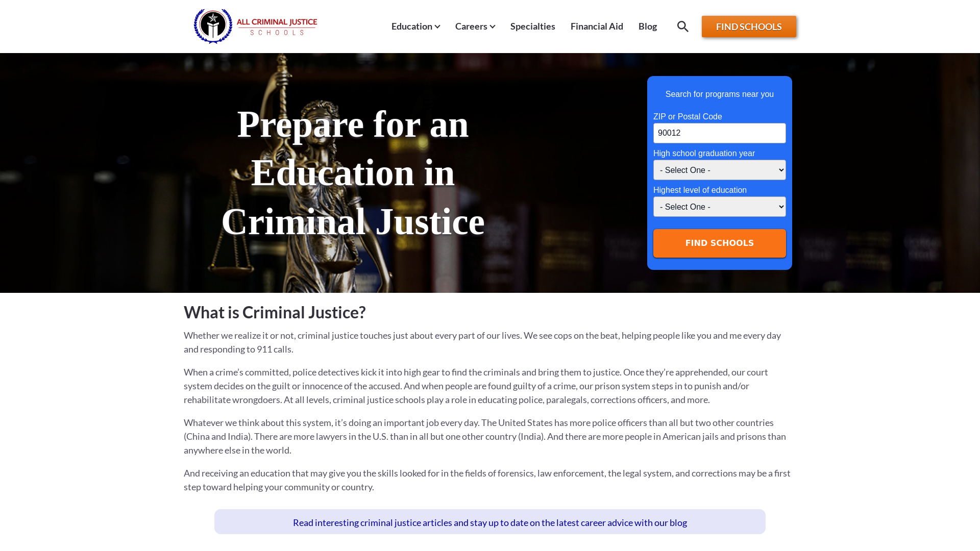 All Criminal Justice Schools | Find Accredited Law & Paralegal Programs